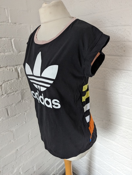 Adidas Originals Sleeveless T Shirt - Size 10 - Black - Cotton - P2P 18" - Picture 3 of 9